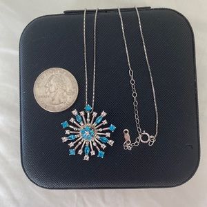925 Blue Snowflake Necklace